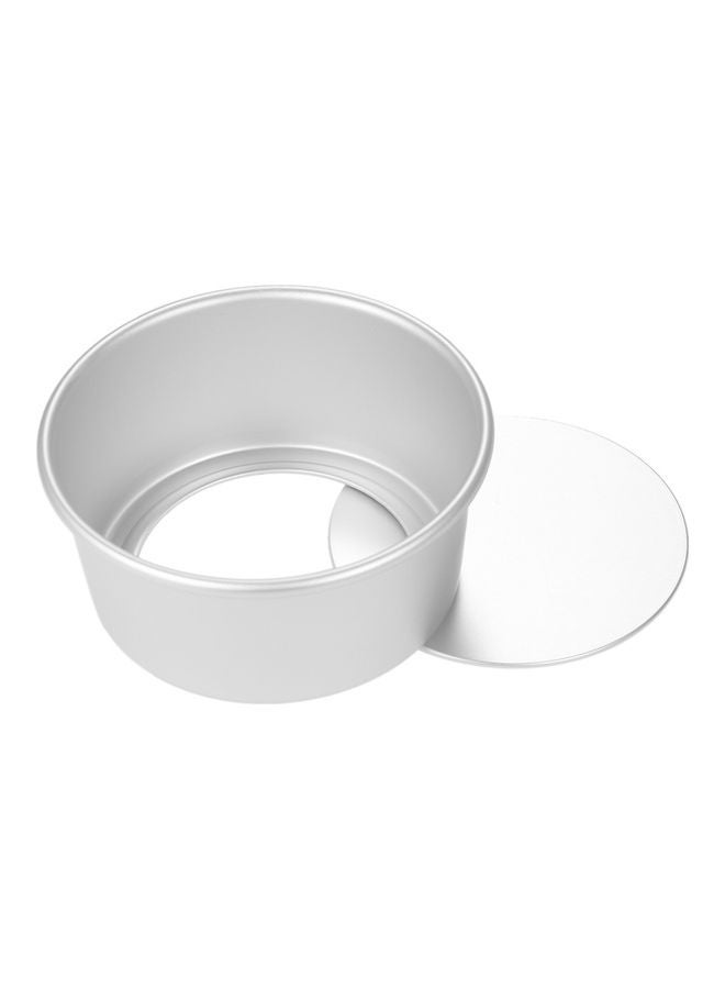 5-Piece  Aluminum Alloy Round Cake Moulds Silver 21.8x21.8x8cm - Image 5